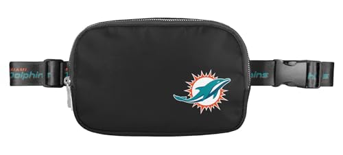 Sac à bandoulière noir Miami Dolphins NFL FOCO - Sacoche homme et femme petit format 18x13 cm