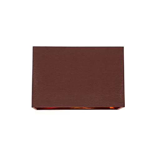 Contemporary Chocolate Brown Cotton Fabric Rectangular Lamp Shade | 30cm Width | for Table Lamp, Wall or Pendant Light Fitting | Inner Shiny Copper Lining by Happy Homewares