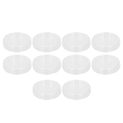 Borosilicate Glass Petri Dishes 10 Pack with Lids 63mm Base 57mm for Science Projects Lab Experiments Reusable Heat Chemical Resistant Culture Dish Set Industrial Research Home Use