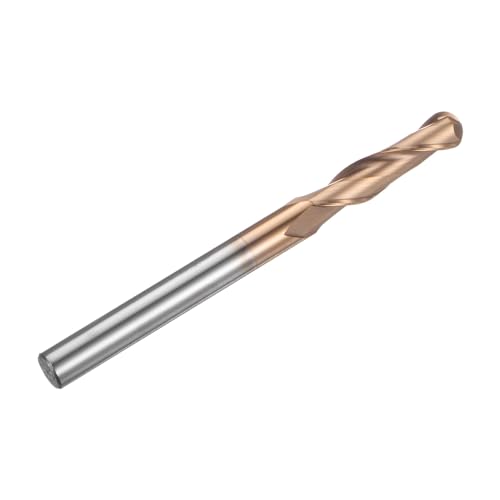 Image of HARFINGTON Ball Nose End Mill 2 Flute 1 /4 inch Diameter 1 /4 inch Shank Tungsten Carbide Spiral CNC Router Bits 1-1 /8 inch Cutting Length Single End Ball Cutting Tool for Carving Engraving