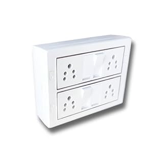 12 Module Switch Board 10A Extension Board with 4 Flat Switches and 4 Sockets Power Connections in Homes Offices or workshops