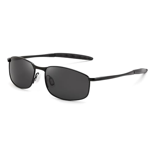 Image of FEISEDY Rectangle Polarized Square Sunglasses for Men Women B2444 | Photochromic, Night Vision, Automatically darken in sunlight, 100% UV400, Driving, Fishing, Climate Pledge Friendly