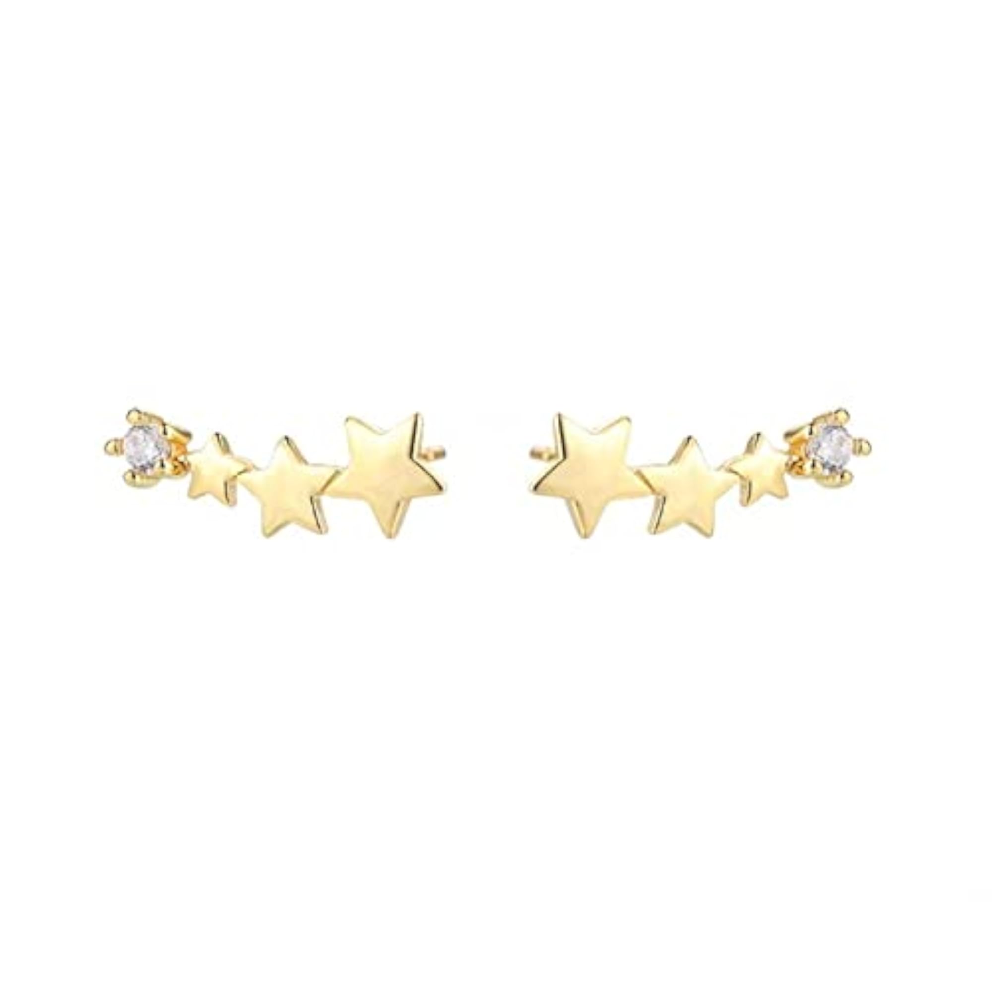 Women's Gold U-Shaped Curved Clip Earrings