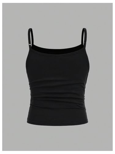 Image of SOLY HUX Girl's Tank Tops 3 Packs Cute Ruched Spaghetti Strap Camisole Slim Fit Undershirts