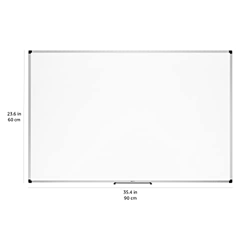 Amazon Basics Magnetic Whiteboard with Pen Tray, Aluminium Trim and Dry-Wipe Writing Surface, 90 x 60cm (WxH), White - 14