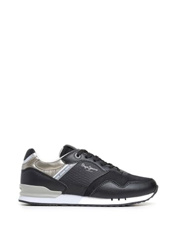 Pepe Jeans London Snake W, Zapatillas Mujer, Black, 38 EU