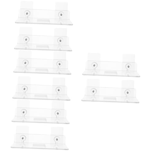 POPETPOP 4sets Acrylic Wall Hanging Storage Rack Punch Sundries Holder for Bathroom Kitchen Durable Design Modern Minimalist Style Easy to Clean 2pcs*4