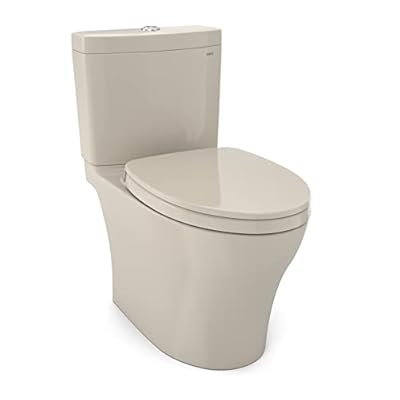 TOTO Aquia IV WASHLET+ Two-Piece Elongated Dual Flush 1.28 and 0.9 GPF Toilet with CEFIONTECT, Bone - MS446124CEMGN#03