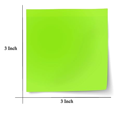 Image of Sticky Notes 3x3 inch Self-Stick Notes Green Color 4 Pads, 100 Sheets /Pad Daily Use for Home, Shop, Bank, School, University, Corporate, Office Supply.