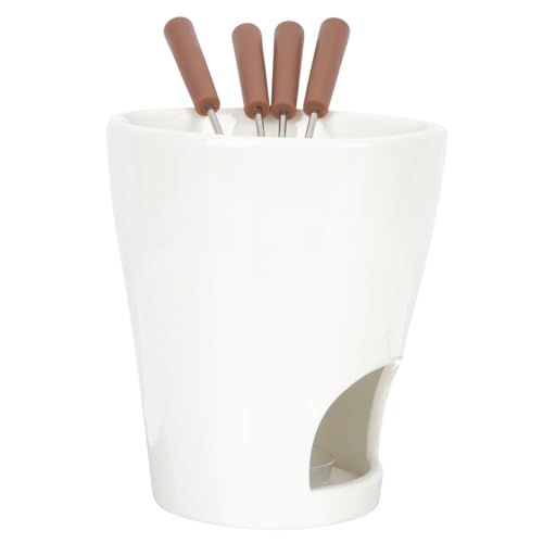 AUTSUPPL 1set Ceramic Melting Pot for Cheese for Fondue Outdoor Parties for Butter and Candy Compact Design for Easy Storage