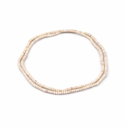 Image of Original Tulsi Mala Necklace for Men & Women | Pure Tulasi Kanthi Mala | Holy Basil Wooden Neck Chain for Meditation, Hare Krishna Devotees, Japa, Puja & Daily Spiritual Wear (White, Gol Dana, 32, Inches)