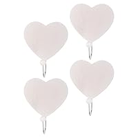 DOITOOL 4pcs Wooden Heart-Shaped Wall Hooks Rustic Coat and Towel Hangers for Bathroom Kitchen Bedroom Elegant Minimalist Decorative Heart Hooks for Clothes Bags Scarves