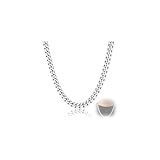 cuhostki Silver Cuban Link Chain,316L Stainless Steel Boys Silver Chain Necklace, Hip Hop Jewellery for Men Women, Super Sturdy Shiny Mens Necklaces