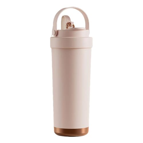タンブラー セラミックタンブラー 750ml 大容量 真空断熱 保温 保冷 ストロー付きタンブラー 二重構造 セラミックコーティング 保温携帯コーヒーカップ 持ち運び 溢れにくい 魔法瓶 蓋付き 3Way オフィス アウトドア キャンプ 車内用 (ピンク,