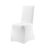 ACXIN Fundas de silla con lazos para sillas de estilo moderno, para bodas y celebraciones (50 unidades), color blanco