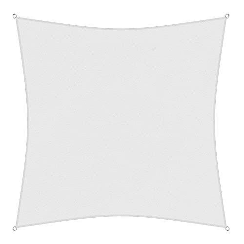 sunprotect 83267 Professional Sonnensegel, 3,6 x 3,6 m, Quadrat, Wind- & wasserdurchlässig, weiß