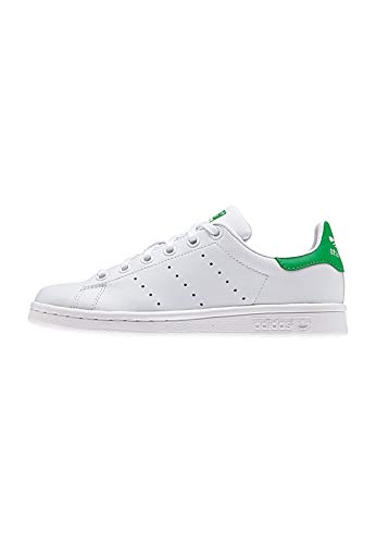 adidas Stan Smith J, Baskets Mixte, Footwear White/Footwear White/Green, 36 2/3 EU