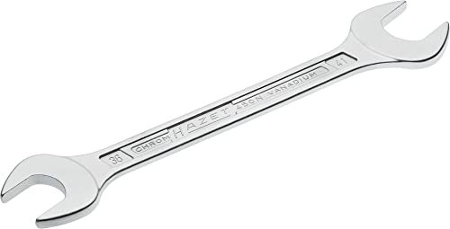HAZET Doppel-Maulschlüssel 450N-36X41 verchromt, Schlüsselweite: 36 x 41 mm | Maulstellung: 15° | Schaft mit extra stabilem HAZET Doppel-T-Profil | Made in Germany