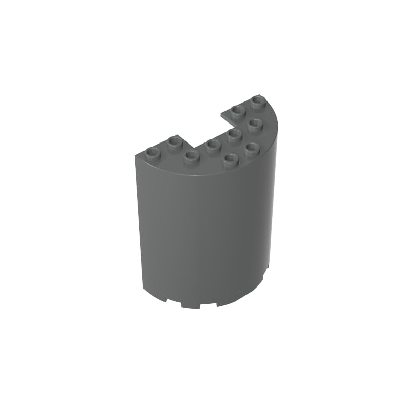 87926 Door Cylinder Half 3x6x6 with 1x2 Cutout 10 Pieces GDS-1137 Compatible with Lego Building Blocks Color:Dark Bluish Gray