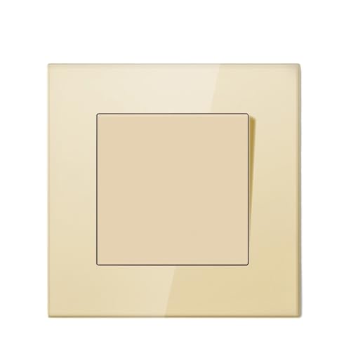 Interrupteur mécanique mural double en verre cristal de luxe coloris beige (4x)
