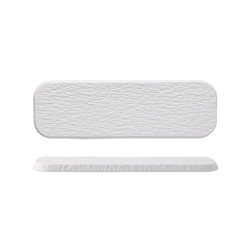 YuanSpring lámina Platos de cerámica Tablas de Embutidos en Blanco y Negro Bandejas de Pizarra para quesos Bandejas para Servir Bandejas de Piedra para Servir Fuentes de Pizarra(Black,24.8cm)