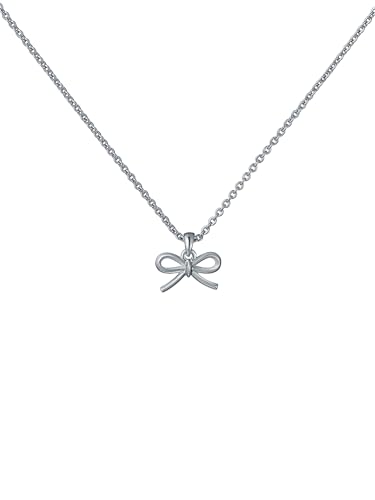 Ted Baker Blaire Mini Metal Bow Pendant Necklace for Women (Silver)