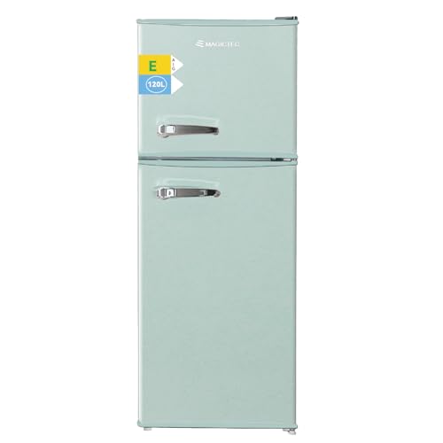 magictec Retro-Kühlschrank mit Gefrierfach | 120L(88L/32L) | Low Frost | Kühl-Gefrier-Kombination | Vintage Design | LED-Beleuchtung | Matcha-Grün magictec Retro-Kühlschrank mit Gefrierfach | 120L(88L/32L) | Low Frost | Kühl-Gefrier-Kombination | Vintage Design | LED-Beleuchtung | Matcha-Grün