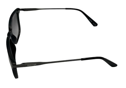 Kenneth Cole Reaction Mens Shiny Black W/Gun Plastic Sunglass, KC1400 1B4