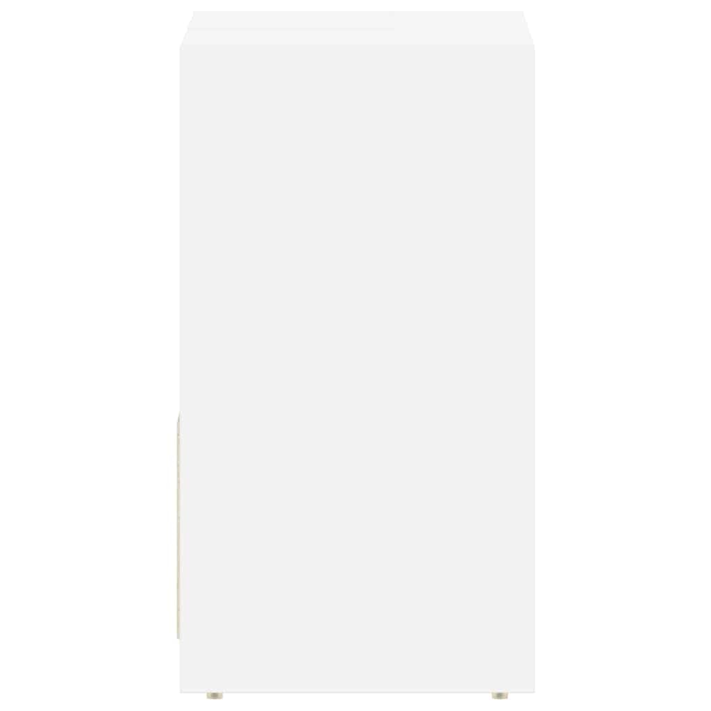 Badezimmerschrank Weiß 60x33x61 cm Holzwerkstoff | 1 Fach, 2 Türen, Stauraum für Badezimmer, pflegeleicht mit feuchtem Tuch