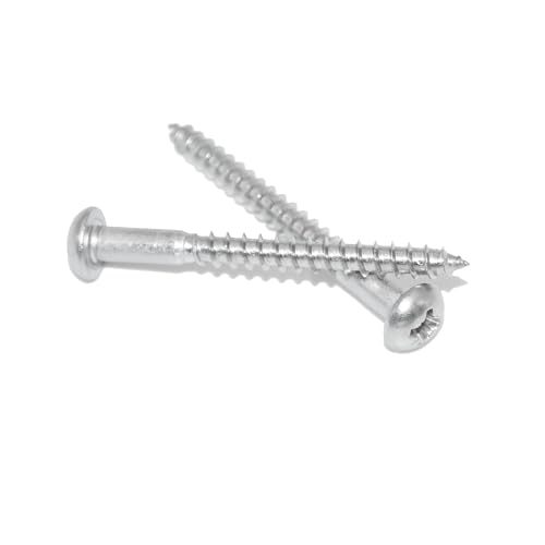 Holzschrauben 4X35 20 Stück Edelstahl A2 / V2A Halbrund-Holzschrauben mit Kreuzschlitz, Halbrundkopf - PZ Pozidrive - DIN 7996 - rostfrei