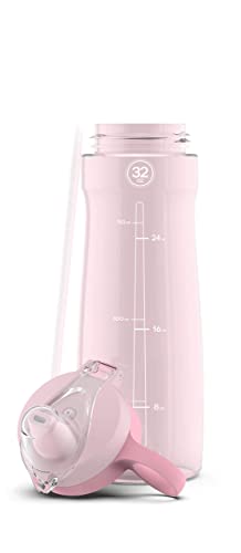 Pogo Bpa-Free Tritan Plastic Water Bottle With Soft Straw, 32 Oz, Pink Satin #TOP2