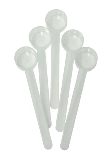 Image of 4 mL (3 /4 Teaspoon) Long Handle Plastic Measuring Spoon for Coffee, Protein Powder, Pet Food, Spices, Grains, Dry Goods - Food-Grade BPA-Free (Pack of 5)