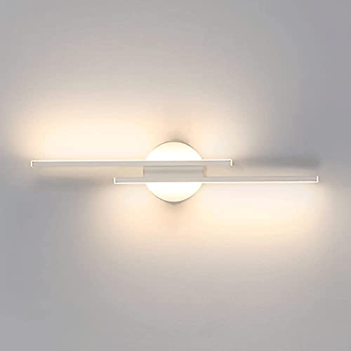 Aplique de pared LED de aluminio blanco de 71 cm y 3000K para iluminar el dormitorio 2