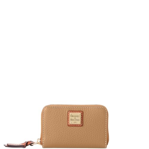 Portefeuille Dooney & Bourke taupe avec fermeture éclair pour cartes