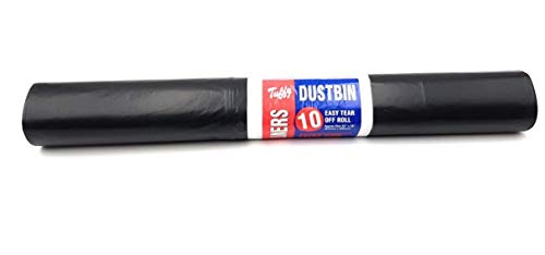 Tuffy Jumbo Dustbin Liners, Pack of 10 Black 16cm x 32cm x 39cm
