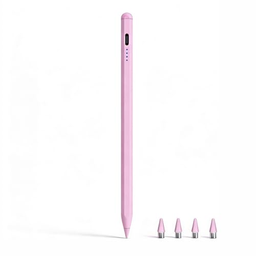 Stylus Pen for Samsung Galaxy Tab A11 / A11+ A9 / A9+ A8 A7 Lite Active Capacitive Pencil for Samsung Android Tablet & iOS Touchscreens High Precision Digital Pen with 4 Tips (Pink)