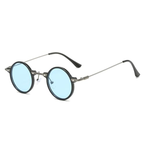 Lunettes steampunk à verres océan transparents et monture ronde UV400