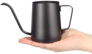 Miniatura 5 de Pour Over Kettle - Cafetera de cuello de cisne larga y estrecha con boquilla de goteo (12 onzas), color negro, 11.8 fl oz