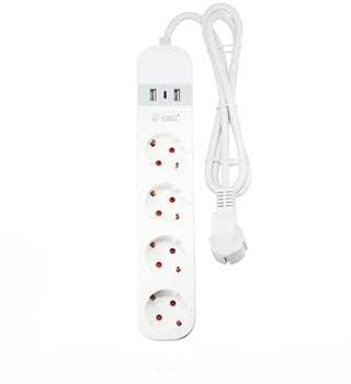 Base múltiple inteligente con 4 enchufes + 2xUSB + C 1,5M