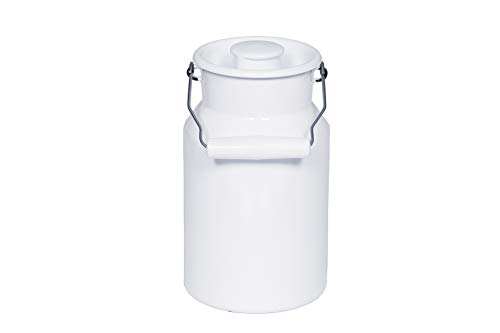 Riess, 0505-033, Milchkanne mit Deckel 1L, WEISS, Weiß, Vol. (rec.): 1,3 Liter, Made in Österreich, LBH: 15,2x13,2x15,7cm, 0,556kg, Deckel, Kratzfest, Gasherd geeignet, Elektroherd geeignet