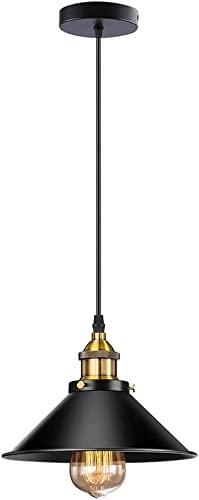 ZLAMPBlack Pendant Light Vintage Mini Brass Pendant Lighting Fixtures Industrial Rustic Hanging Lamp for Farmhouse Kitchen Island Dining Room Hallway