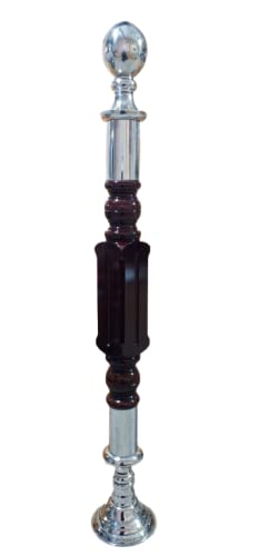 by Steel Point Indian Stainless Steel Rajwadi Wooden Railing Pillar Brown