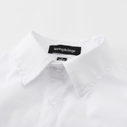 Spring&Gege Boys Short Sleeve Dress Shirts Stretch Wrinkle Free Casual Button Down Shirts3