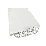 Deflecto Outdoor Dryer Vent Hood with Removable Bird Guard, Durable and Weather-Resistant Vent Cover for Home Exterior, Wide Mouth Exhaust Hood for Easy Air Flow, 4-inches, White