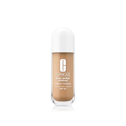 Clinique Even Better Clinical Fond de Teint Vitaminé SPF 50 Vitamines C, E + B3 | Couvrance Légère + Fini Radieux, 30 ml