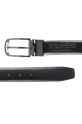Image of Louis Philippe Men's 100% Italian Leather Dual Tone Zinc Alloy Buckle Formal Reversible Belt