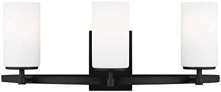 Generation Lighting 3-Light Alturas Contemporary Bath Fixture Wall Lamp Midnight Black 4424603EN3-112 | Bathroom Light Fixture for Home Decor | Wall Sconce Vanity Light Fixture and Bathroom Accessory