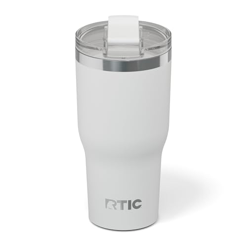 Comparison: Best Insulated Cup With Screw On Lid 6 RTIC 30oz Essential Tumbler with Lid, Ceramic Lined, Insulated, Stainless Steel, Metal, Double Wall Vacuum-Insulation, Travel Cup for Iced Coffee, Tea, Hot and Cold Drink, White