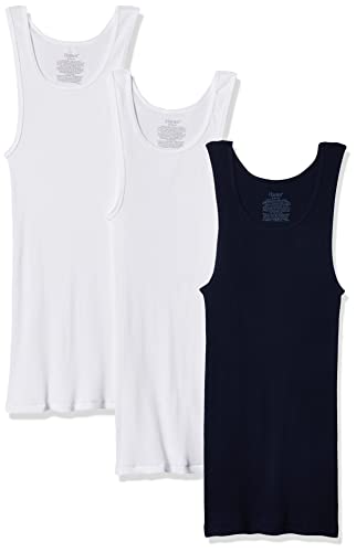 Catálogo de Camisetas de tirantes - los preferidos. 47 Hanes Premium Con Tecnología X-Temp Paquete 3 Piezas, Camiseta De Tirantes Hombre, Blanco/ Azul (px9 White/navy), XL