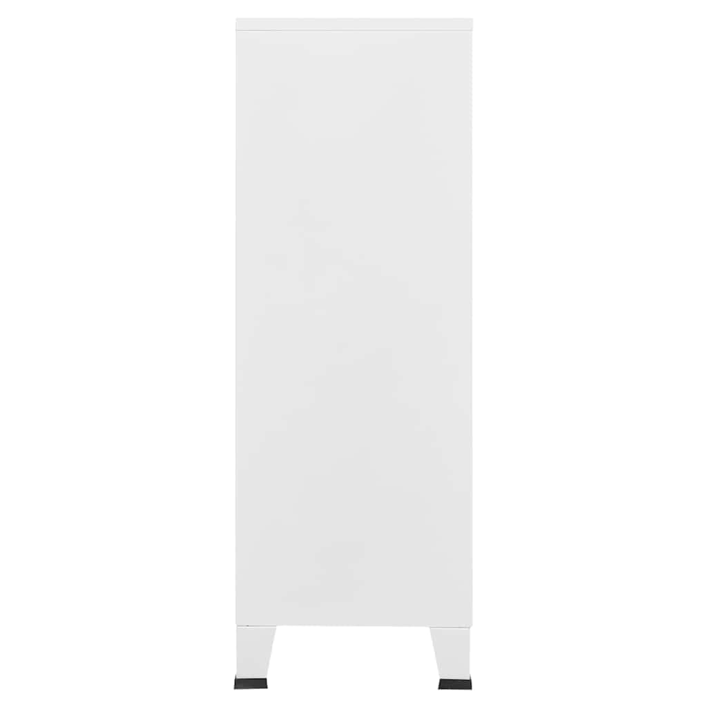 vidaXL Coffre de Rangement Industriel Armoire de Rangement Étagère Stockage Meuble de Bureau Maison Intérieur Blanc 75x40x115 cm Métal